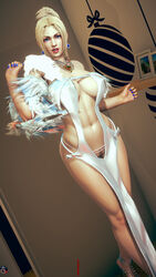 3d abs athletic athletic_female bare_legs big_breasts blonde_hair blue_eyes breasts busty cleavage dead_or_alive deep_cleavage doafanpage dress earrings erect_nipples eyeshadow female female_focus female_only happy_trail high_heels hourglass_figure kunoichi large_breasts lipstick long_hair makeup muscle_tone muscles nail_polish navel necklace ninja ninja_gaiden nipple_bulge nipples pose posing pubes pubic_hair pubic_hair_peek rachel_(ninja_gaiden) revealing_clothes skimpy skimpy_clothes skimpy_dress solo standing tagme tecmo tied_hair toned toned_female wide_hips
