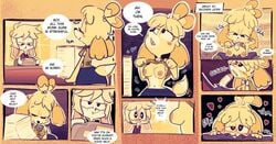 2021 animal_crossing anthro anthro_on_anthro anthro_penetrated anthro_penetrating anthro_penetrating_anthro breast_play breasts canaryprimary canid canine canis canon_x_oc clothed clothed_sex clothing clothing_lift comic daryl_(lil_octavia) dialogue domestic_dog duo ears_down english_text erection exposed_breasts fellatio female female_penetrated flashing furry genitals heart hi_res interspecies isabelle_(animal_crossing) lagomorph leporid male male/female male_penetrating male_penetrating_female mammal nintendo nipples oral oral_penetration original paizuri penetration penile penile_penetration penis pivoted_ears rabbit sex shih_tzu shirt shirt_lift speech_bubble tailwag text titjob topwear toy_dog video_games