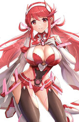 1girls 2021 alternate_costume alternate_hairstyle bangs beta_design big_breasts blush body_markings bra breasts cleavage core_crystal female female_focus female_only gonzarez hair_ornament hand_on_chest hi_res hips kneeling legwear long_hair long_sleeves looking_at_viewer nintendo panties picot_trim picot_trim_bra pyra_(prototype)_(xenoblade) pyra_(xenoblade) red_bra red_eyes red_hair red_panties revealing_clothes shiny_skin skindentation slim_waist smile swept_bangs thick_thighs thighs twintails white_background white_clothing wide_hips xenoblade_(series) xenoblade_chronicles_2