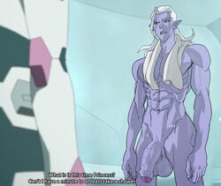 1boy 1girls anma big_balls big_penis blue_eyes edit gay grey_hair long_hair lotor male muscular_male penis pointy_ears purple_skin shower towel voltron voltron:_legendary_defender yaoi