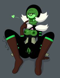 1girls alien alien_girl breasts cartoon_network gem_(species) green_skin mr._chase_comix nephrite_(steven_universe) pussy steven_universe vagina