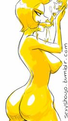 2girls alien alien_girl ass blush breasts cartoon_network cunnilingus diamond_(gem) diamond_authority gem_(species) giantess multiple_girls nude nude_female pearl_(gem) pointy_nose sexyshoujo size_difference steven_universe yellow_diamond_(steven_universe) yellow_hair yellow_pearl_(steven_universe) yellow_skin yuri