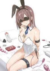 animal_ears bee_doushi bunny_ears bunny_girl cum dildo garter no_bra tagme vibrator wet