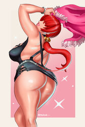 ass atmolove big_ass bubble_butt busty going_commando hair_over_eyes hourglass_figure king_of_fighters red_hair shermie_(kof) snk tagme wide_hips