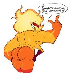 ass cartoon_network english_text gem_(species) gem_fusion mhdrawin multi_arm multi_limb naked nude orange_skin steven_universe sunstone_(steven_universe) text