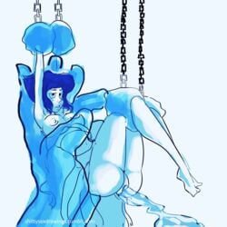 1girls animated breasts cartoon_network female gem_(species) hydrokinesis lapis_lazuli_(steven_universe) masturbation nipples restrained sexyshoujo short_hair steven_universe vaginal_penetration water