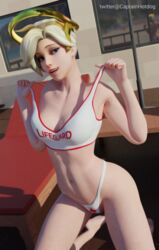 1girls 3d captain_hotdog female female_only lifeguard mercy overwatch solo swimsuit