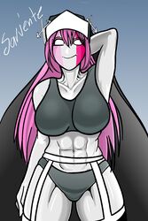 abs art artist behind definition female_only flow friday_night_funkin hair hand head high lingerie name nun redrawn sarvente_(dokki.doodlez) thick thighs