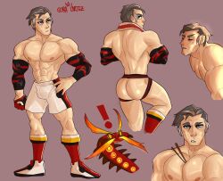 back centiskorch jockstrap kabu_(pokemon) male male_focus male_only muscles pokemon yozorac1