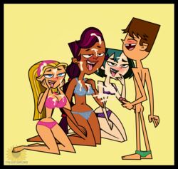 accurate_art_style bukkake cleavage cody_(tdi) cum ejaculation facial female gwen_(tdi) lindsay_(tdi) lingerie sierra_(tdi) tagme the-sassy-sunflower total_drama_island