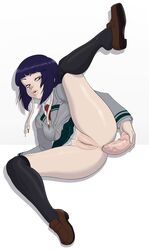 1girls anal anal_insertion black_socks bottomless brown_loafers dildo dildo_in_ass female kyoka_jiro loafers luenartt my_hero_academia no_panties object_insertion pussy school_uniform sex_toy short_hair socks spread_legs stockings thick_lips thigh_socks thighhighs thighs u.a._school_uniform