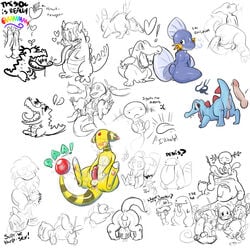 ampharos azurill buizel bulbasaur charmander charmeleon feral feral_only flaaffy interspecies lickitung magikarp mudkip nintendo pikachu pokémon_(species) pokemon pokemon_(species) pokemon_dppt pokemon_gsc pokemon_rgby psyduck quagsire smooth_skin totodile wooper