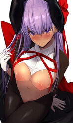 animal_ears bb_(fate) breasts bunny_ears bunny_girl fate/extra fate/extra_ccc fate_(series) nipples no_bra nopan pantyhose pussy reverse_bunnysuit uncensored untsue