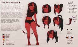 2019 alternative_hairstyle arms_at_sides artist_name artist_signature bangs barefoot black_hair black_shirt black_shorts boyshorts braces braid breasts character_name character_profile character_sheet closed_mouth color_guide colored_skin crop_top crotch_seam curvaceous dated demon_girl demon_tail double_bun english english_text eyebrows_visible_through_hair fangs feet female freckles full_body gluteal_fold grin hair_ornament high_ponytail high_resolution horns long_hair long_tongue medium_breasts medium_hair meru_(merunyaa) merunyaa mole mole_under_eye multicolored multicolored_eyes multiple_views navel oni_horns open_mouth original original_character patreon_username pixiv_username pointed_ears ponytail red_eyes red_skin reference_image reference_sheet shirt short_hair short_sleeves shorts skull_hair_ornament smile standing succubus t-shirt tail teeth text tied_hair toes tongue tongue_out twin_braids twintails yellow_eyes