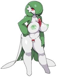 1girls anthro big_breasts breasts censored digital_media_(artwork) featureless_feet female female_gardevoir female_only gardevoir hair hair_over_eye hand_on_hip huge_breasts humanoid looking_at_viewer low_res nintendo not_furry novelty_censor nude one_eye_obstructed pixel_art pokémon_(species) poke_ball pokemon pokemon_(species) pokemon_rse simple_background smile solo transparent_background uenositasayuu video_games