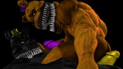 2boys 3d abs absurd_res animatronic anthro anthro_on_anthro anthrofied ass bara bear before_and_during_pregnancy before_sex biceps big_penis black_body black_skin butt cock dick duo erect_penis erection five_nights_at_freddy's five_nights_at_freddy's_4 gay gay_couple half-closed_eyes hat headgear headwear ingame_model lagomorph leporid machine mammal muscles muscular muscular_male nightmare707 nightmare_(fnaf) nightmare_fredbear_(fnaf) open_mouth orange_body orange_skin penis penis_on_ass penis_on_butt pink_penis red_eyes robot sharp_teeth top_hat video_games yellow_penis