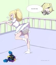 2girls aether_foundation artist_name blonde_hair braid cosmog diaper extreme_content female female_only green_eyes high_resolution lillie_(pokemon) long_hair lusamine_(pokemon) merunyaa messy_diaper multiple_girls nebby_(pokemon) nintendo pacifier plush pokemon pokemon_(game) pokemon_(species) pokemon_character pokemon_sm pokemon_species ponytail scat star_(symbol) star_print text tied_hair tumblr_username web_address