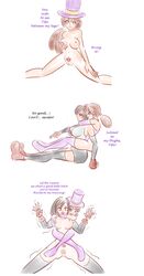 2girls a_hat_in_time anus breasts catfight crossover drawfag female_only final_fantasy final_fantasy_vii hat_adult hat_kid multiple_girls pussy restrained stuck submission submissive tifa_lockhart wrestling