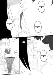 big_breasts black_and_white black_hair cheating izuku_midoriya kissing moaning momo_yaoyorozu my_hero_academia panties rxr03535662 saliva sloppy tagme text tongue_kiss wet wet_panties wet_pussy