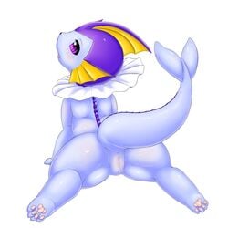 1:1 anthro eeveelution female feral fuddy genitals looking_back nintendo pokémon_(species) pokemon pokemon_(species) pussy solo sploot vaporeon video_games