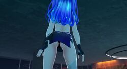 1girls 3d animated ass ass_focus blue_hair clothing dancing female female_focus fingerless_gloves hair_down melody_(projektmelody) music projektmelody rear_view shaking_ass shaking_butt sound tagme upskirt video virtual_youtuber vshojo