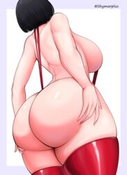 1girls ass ass_support big_ass big_breasts black_hair bob_cut breasts curvy_figure fat_ass female grabbing_own_ass guilty_gear guilty_gear_strive huge_ass huge_breasts i-no large_ass large_breasts short_hair shymarplus solo standing thick_ass thick_thighs thighhighs