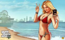 accurate_art_style grand_theft_auto grand_theft_auto_v gtav_cover_girl promotional_art screencap screenshot solo tagme