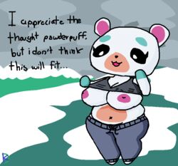 2017 animal_crossing female female_only flurry_(animal_crossing) hamster klutzatdusk nintendo shortstack tight_clothing wardrobe_malfunction