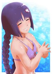 1girls bare_arms bare_shoulders bikini blush boruto:_naruto_next_generations braided_hair braided_ponytail cute eeshin_(eishin5584) female female_focus female_only flat_chest hair_flower half-closed_eyes kakei_sumire naruto naruto_(series) ocean pale-skinned_female pale_skin petite pinup ponytail purple_bikini purple_hair purple_swimsuit shounen_jump smile smiling smirk solo solo_female solo_focus swimsuit teenager teeth tied_hair