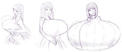 1girls breast_expansion breasts clothing female female_only huge_breasts hyuuga_hinata naruto overgrowingassets sequence shounen_jump solo solo_female