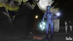 3d draenei female female_only fog horns magic magic_user nude siosioart solo world_of_warcraft