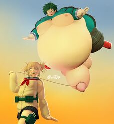 1boy 3d air_inflation blush body_inflation erection expansion female full_body_inflation himiko_toga huge_balls huge_cock huge_testicles humiliation hyper hyper_belly inflation izuku_midoriya male male_focus male_inflation my_hero_academia penis_inflation source_filmmaker spherical_inflation tied_penis vhite9