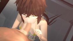 1boy 1girls 3d animated blur_censor brown_hair censored clothed_female clothed_female_nude_male clothed_sex dominant_female fellatio kneeling looking_at_viewer lora_(xenoblade) male_pov nintendo no_sound oral pov smolsociety swimsuit unseen_male_face video webm xenoblade_(series) xenoblade_chronicles_2 xenoblade_chronicles_2:_torna_the_golden_country