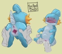 anthro blue_skin cub cum cyan_skin dick excitedbud female female_focus fish mark mudkip penis pokémon_(species) pokemon pokemon_(species) rape tears