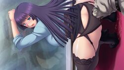 1animal 1dog 1girls against_glass against_wall ass black_panties blue_eyes blush canine crying cunnilingus cunnilingus_through_clothes curvy dominant_feral femsub feral_on_female from_behind garter_straps high_heels kawagishi_risa large_breasts long_hair monster_hazard panties puddle purple_hair pussy_juice_puddle rape shiny_skin skirt_up squat tears thick_thighs thighhighs trois wet zoophilia