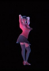 blouse ceno0 clothing dancing feet_together female femscout garter_belt genderswap hands_behind_head hat headset hips human rule_63 skirt stockings team_fortress_2 tie