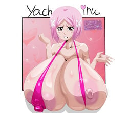 big_breasts bleach breasts brown_eyes bursting_breasts gigantic_breasts girl greengiant2012 huge_breasts huge_nipples hyper_breasts kusajishi_yachiru large_areolae pink_hair short_hair