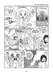 2013 accessory animal_crossing anthro black_nose blush canid canine canis clothed clothing collaboration comic domestic_dog duo english_text female hair hair_accessory happy hi_res human isabelle_(animal_crossing) male mammal monochrome neocoill nintendo romantic romantic_couple shih_tzu short_hair snow surprise text toy_dog video_games villager_(animal_crossing)