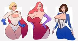 3girls acrylictoon bioshock bioshock_infinite breasts busty cleavage crossover dc disney elizabeth_comstock female female_only huge_breasts jessica_rabbit power_girl thick thigh_gap who_framed_roger_rabbit