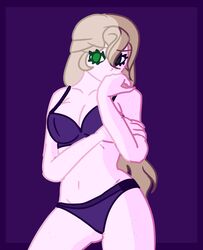 artist_request big_breasts blonde_hair bra female five_nights_at_freddy's five_nights_at_freddy's:_security_breach freckles good_artwork green_eyes panties purple_panties source_request underwear vanessa_(fnaf)