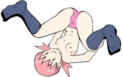 1girls animated black_socks blinking color colored gif gym_leader human light-skinned_female nipples panties pink_hair pokemon pokemon_gsc small_breasts socks transparent_background w.t.dinner whitney_(pokemon)