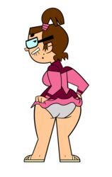 1girls accurate_art_style beth_(tdi) big_ass big_butt biting_lip female_only flashing_panties legs looking_back nerdy_female panties partially_clothed revealing_clothes sandals seductive_look sideboob skirt_lift swimwear total_drama_island transparent venturatheace