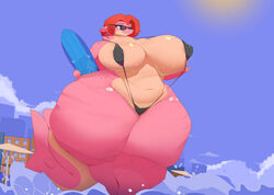 1girls anthro ass bbw big_ass big_breasts big_butt big_thighs black_swimsuit breasts butt commoddity curvaceous curvy curvy_figure eyewear female female_only fish glasses hair huge_ass huge_breasts huge_butt huge_thighs hyper hyper_ass hyper_butt hyper_thighs marine navel one-piece_swimsuit overweight overweight_anthro overweight_female partially_clothed pink_body red_hair shark shark_girl sky slightly_chubby sling_bikini sunglasses surfboard thick_thighs thighs voluptuous wide_hips