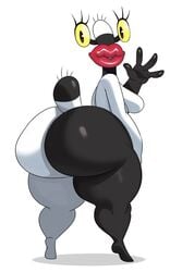 4_fingers aaahh!!!_real_monsters absurd_res ass big_butt black_and_white_body breasts feet female hi_res lips looking_at_viewer looking_back monster monster_girl nickelodeon not_furry oblina simple_background solo sssonic2 thick_lips thick_thighs white_background