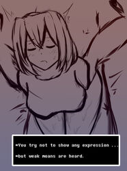 ambiguous_penetration asgore_dreemurr closed_eyes cum_on_leg dialogue female frisk from_behind from_behind_position front_view human sweat undertale yazu_(artist) yazuel_aliel