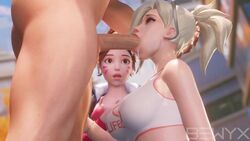 1boy 2girls 3d all_the_way_to_the_base animated awe being_watched bewyx big_breasts blizzard_entertainment blonde_female blonde_hair blowjob brown_eyes brown_hair cottontailva cum cum_in_mouth cum_in_throat d.va deepthroat faceless_male fellatio female female_focus huge_cock human human_only lifeguard male mercy moaning not_furry oral overwatch penis_awe ponytail shorter_than_30_seconds side_view sound straight sехual tank_top tied_hair tight_pussy video watching_sex watermark waveracer_d.va