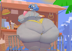 1girls anthro ass bbw beach big_ass big_breasts big_butt bikini blue_hair breasts butt chubby chubby_anthro chubby_female cleavage commoddity curvaceous curvy curvy_figure dat_ass enormous_ass enormous_butt eyewear eyewear_on_head fat fat_ass fat_butt female female_only food fur furry furry_only giant_ass gigantic_ass gigantic_butt glasses glasses_on_head grey_fur hair holding_food holding_object hourglass_figure huge_ass huge_breasts huge_butt huge_hips huge_thighs hyper hyper_ass hyper_breasts hyper_butt hyper_hips hyper_thighs large_ass large_butt mammal massive_ass massive_butt obese obese_anthro obese_female overweight overweight_female panties procyonid raccoon slightly_chubby ssbbw sunglasses sunglasses_on_head thick thick_ass thick_thighs thighs voluptuous wide_hips yellow_panties