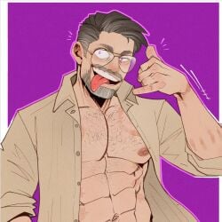 1:1 1:1_aspect_ratio 1boy 2024 2d 2d_(artwork) 2d_artwork 5_fingers abs absurd_res absurdres adult adult_male arm_scar aviator_glasses aviator_sunglasses background bara bara_tiddies bara_tits barazoku beard belly_button blumhouse_productions body_hair body_markings body_scars brown_clothing brown_shirt brown_topwear call_me_gesture chest_hair daddy digital_art digital_drawing digital_media digital_painting dilf ear_blush exposed_pecs exposed_torso eye_bags eyebags eyewear facial_hair fingerprint five_nights_at_freddy's five_nights_at_freddy's_(film) flat_color flat_colors front_view gesture glasses goatee grey_hair greying_hair hairy_pecs half_body hand_gesture high_quality high_resolution highres horror horror_(theme) human human_focus human_only implied_bottomless light-skinned_male light_skin long_sleeve_shirt long_sleeves looking_at_viewer male male_focus male_nipples male_only mature_male mature_man messy_hair middle_aged middle_aged_male middle_aged_man mischievous mischievous_smile motion_lines moustache muscular muscular_male nipples nose_blush one_eye_half-closed open_clothes open_clothing open_eyes open_mouth open_shirt open_smile open_topwear pale-skinned_male pale_skin partially_clothed pecs pectorals purple_background purple_eyes purple_iris red_tongue rolled_up_sleeves scars scars_on_arm scars_on_chest seductive seductive_eyes seductive_look seductive_mouth seductive_smile shaka_sign side_part_hair simple_background six_pack sleeves_rolled_up smile smiling smiling_at_viewer solo solo_focus solo_male soynutts spiral steve_raglan teasing thick_eyebrows tongue tongue_out topwear two_tone_background unbuttoned unbuttoned_shirt universal_studios white_frame white_pupils white_sclera white_teeth wide_eyed william_afton william_afton_(film) wrinkles