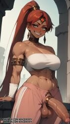 2024 abs ai_generated big_breasts big_penis blush earrings fit fit_female futa_only futadom futanari futanari gerudo high_resolution highres jewelry long_foreskin long_hair nabooru nekodrippy ocarina_of_time red_hair smug smug_face stable_diffusion standing strong_woman the_legend_of_zelda the_legend_of_zelda:_ocarina_of_time veiny_penis