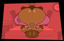 animated anthro ass balls bed bedroom belly big_balls big_belly big_butt bodily_fluids brie_(goudadunn) capybara caviid duo female furniture genital_fluids genitals gouda_(goudadunn) incest_(lore) male mammal mother_(lore) parent_(lore) rodent short_stack size_difference son_(lore) superiorfox